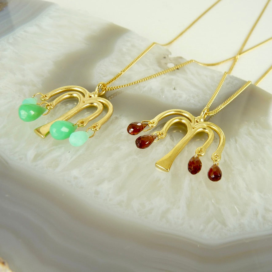 Willow Tree Gemstone Drops Necklace