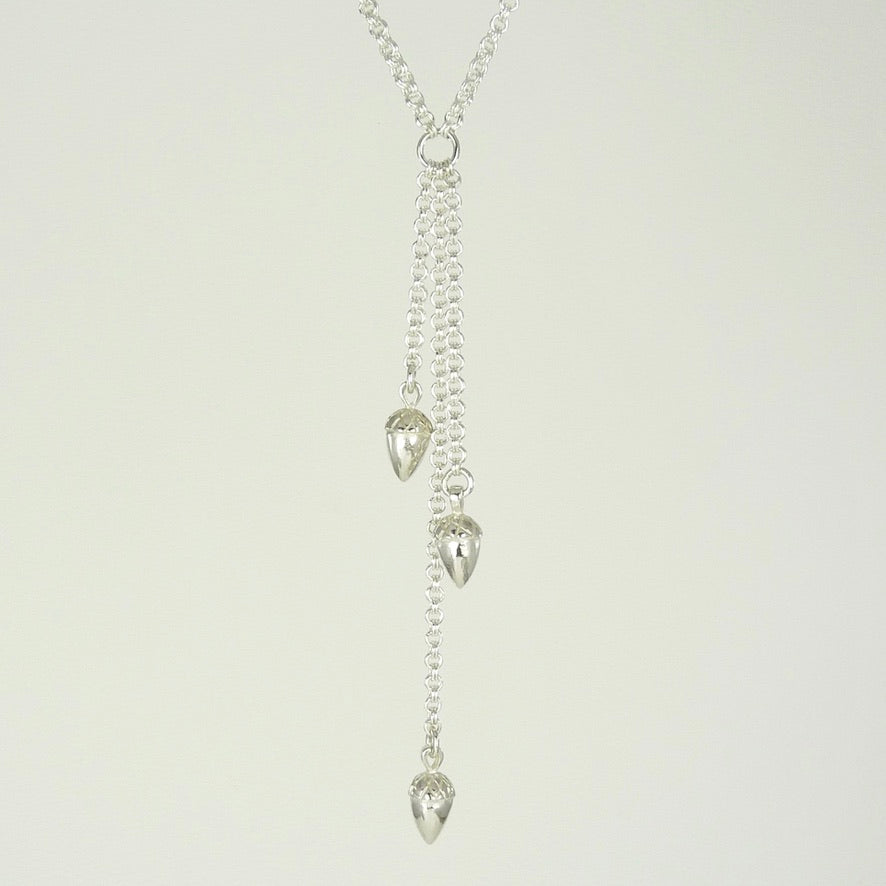Etruscan Pine Cone or Acorn Long Necklace