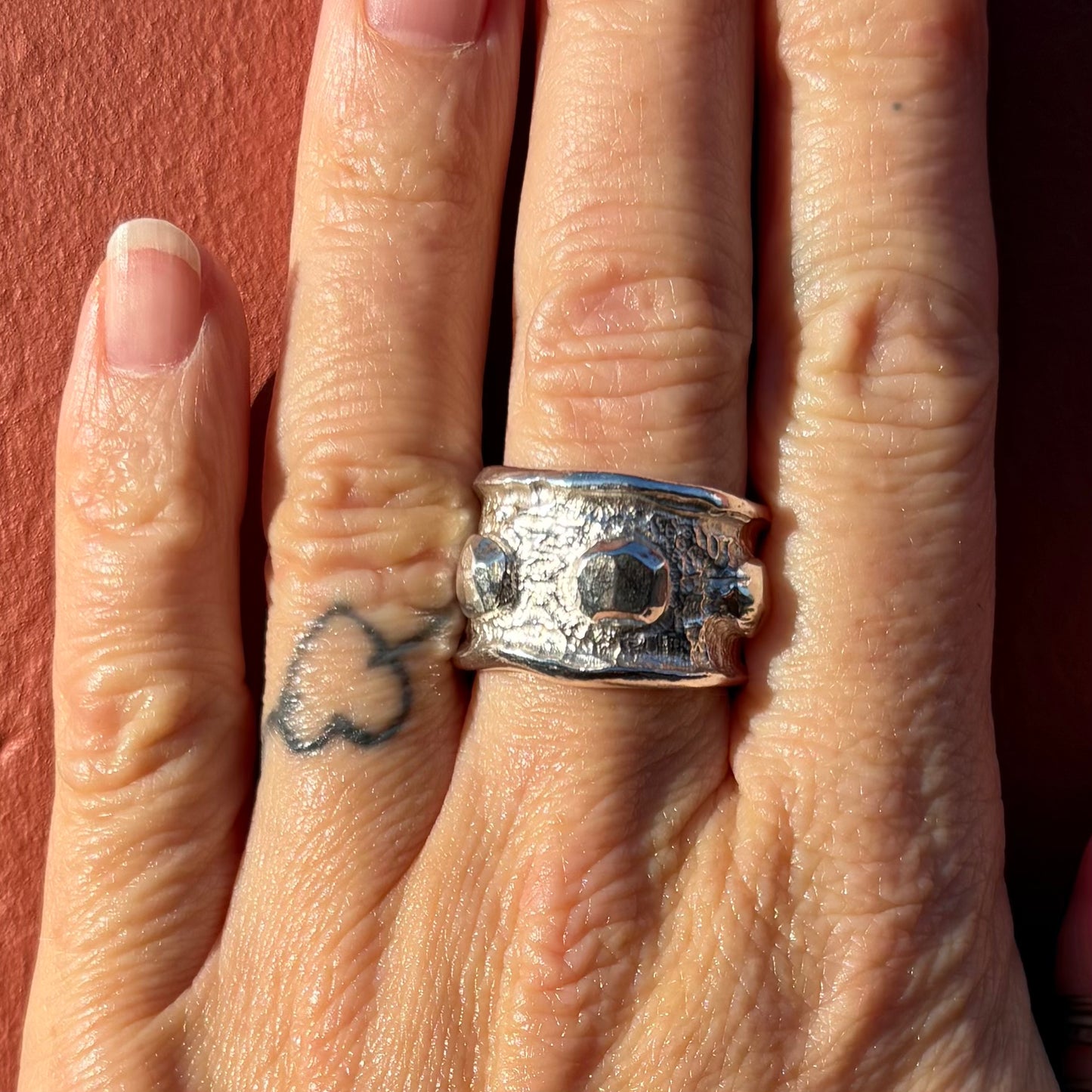 Chunky Silver Roman Ring