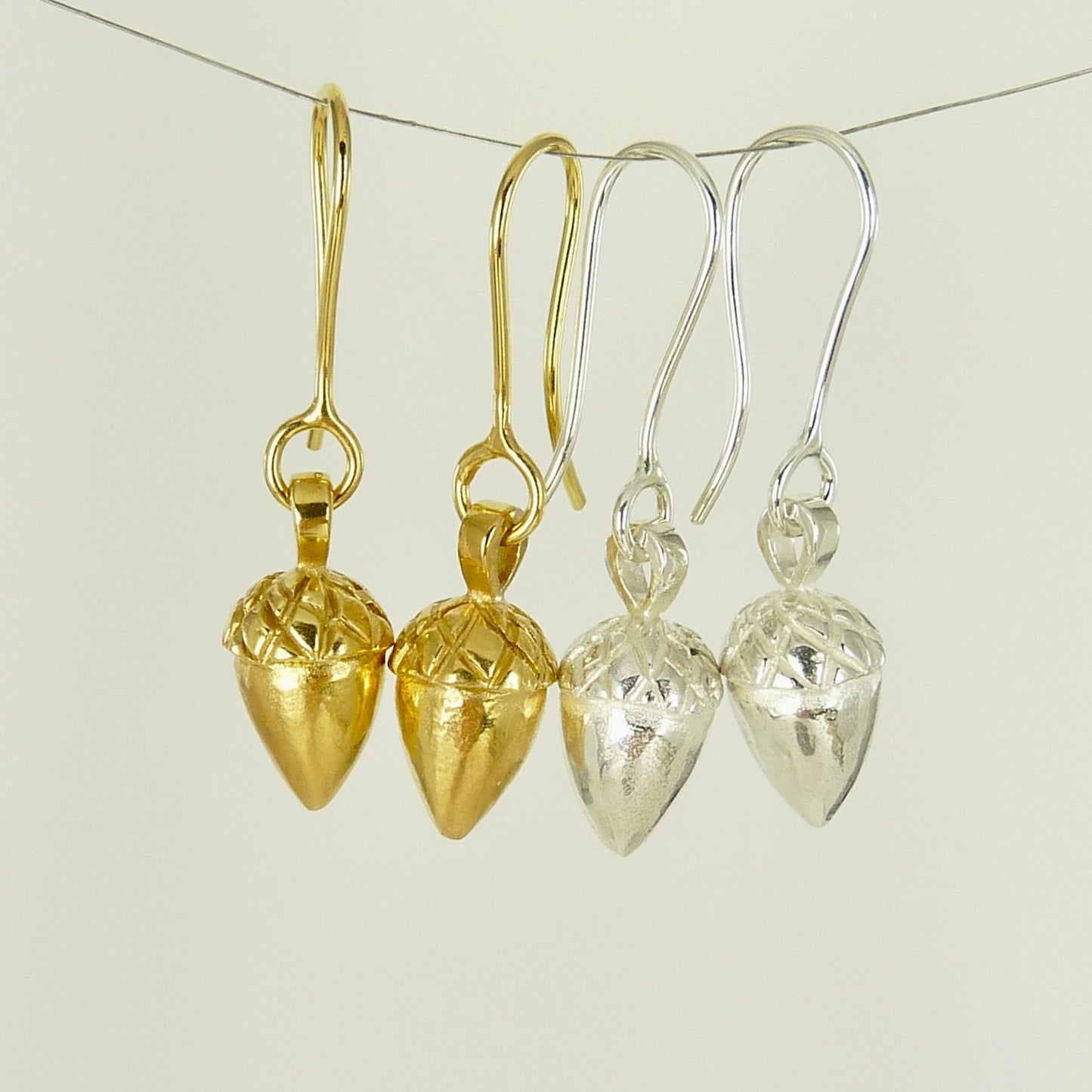 Etruscan Pine Cone and Acorn Earrings