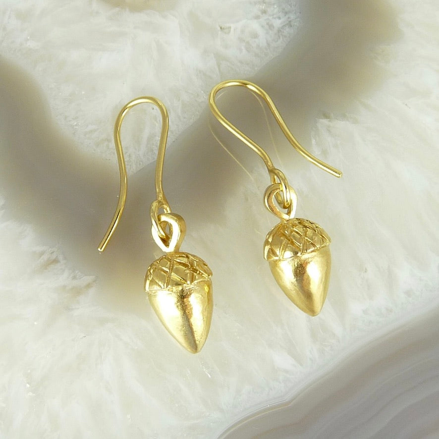 Etruscan Pine Cone and Acorn Earrings