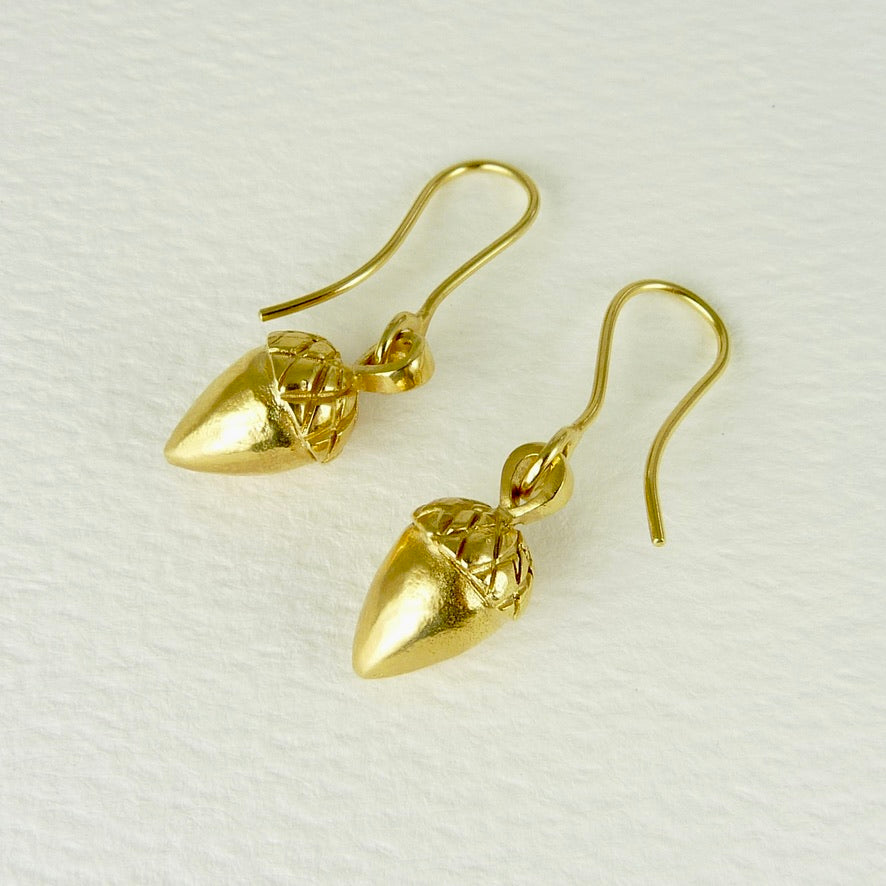 Etruscan Pine Cone and Acorn Earrings