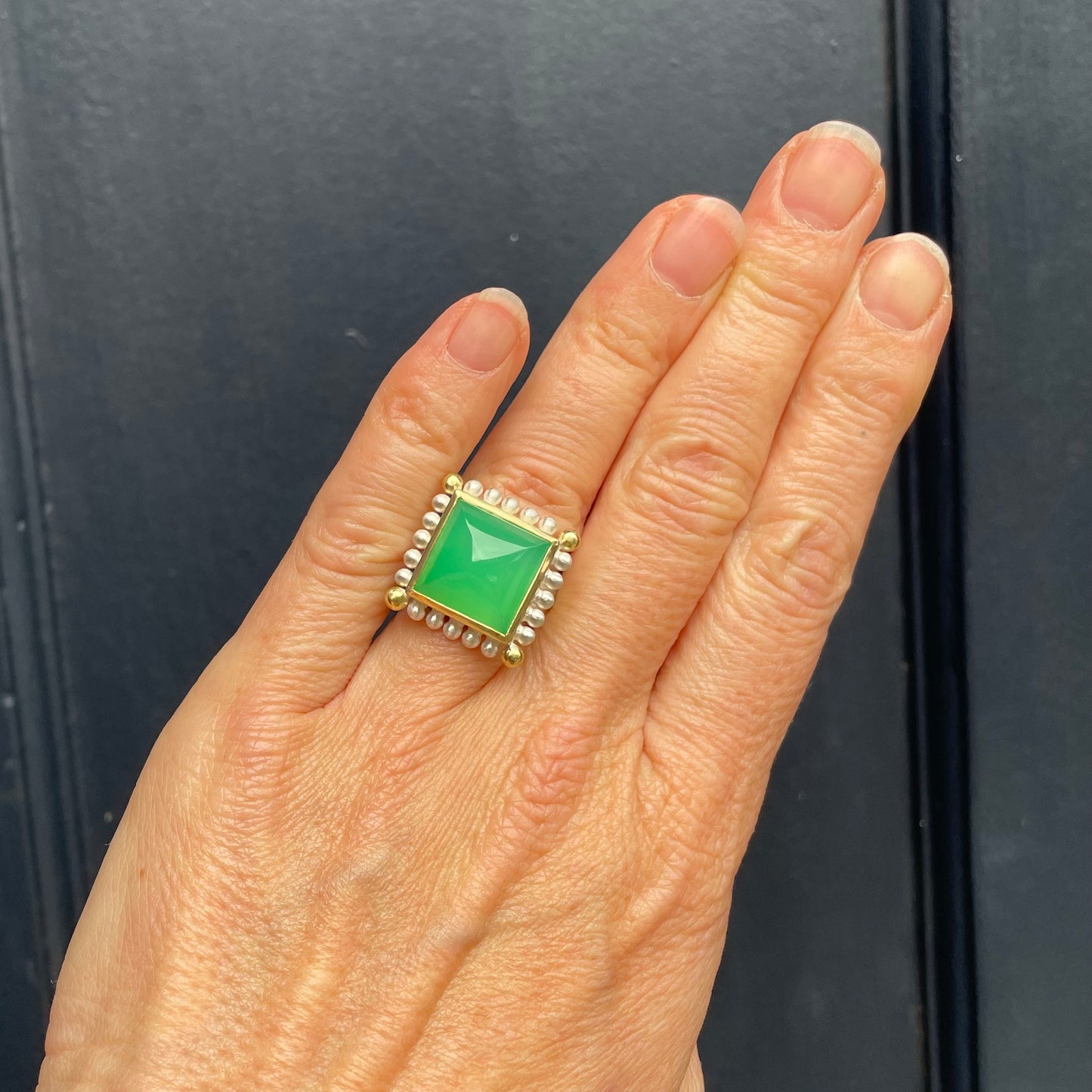 Chrysoprase Courtesan Ring