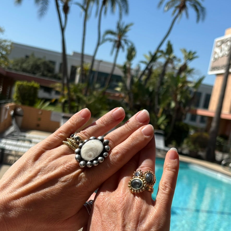 Giant Marquise Chrysoprase Courtesan ring
