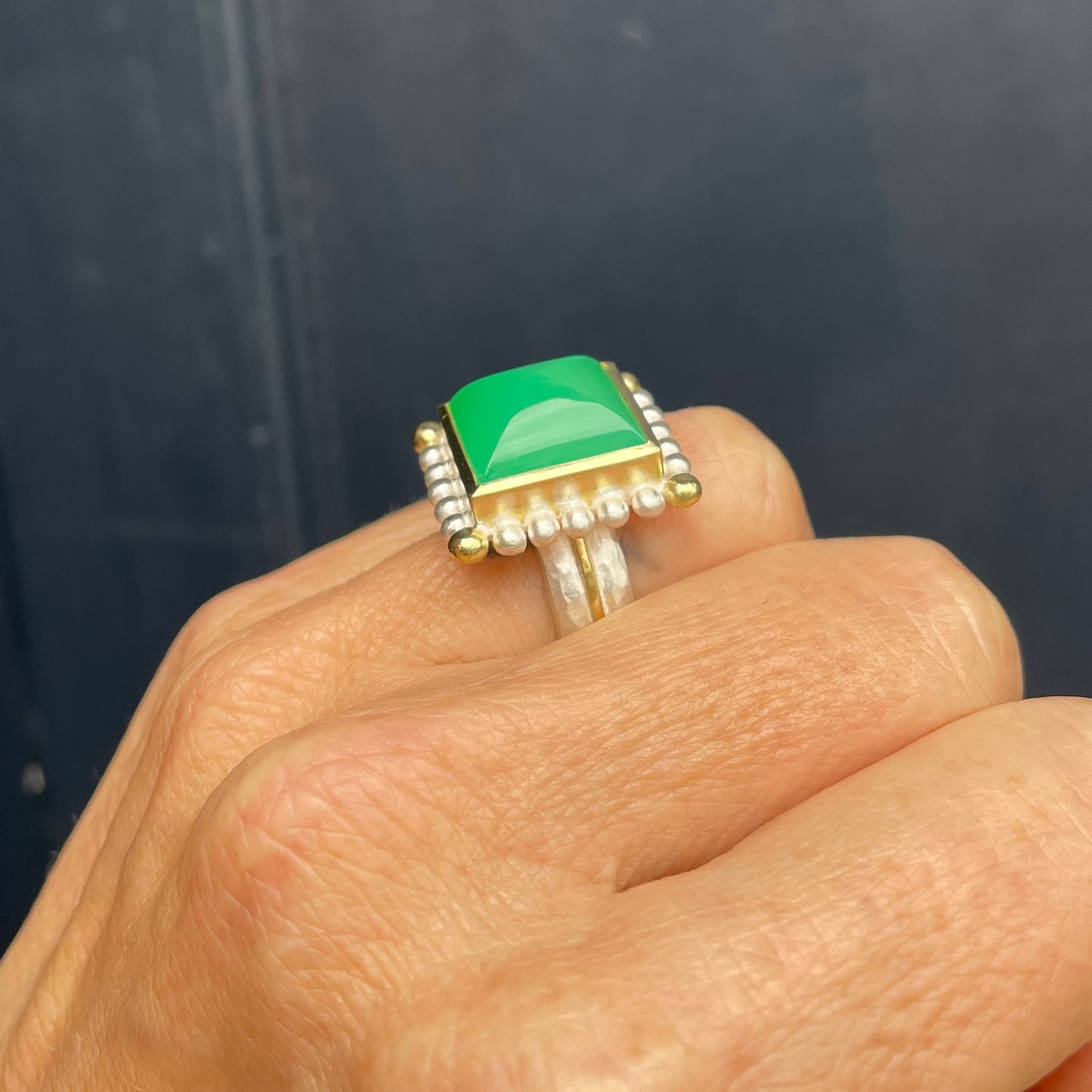 Chrysoprase Courtesan Ring