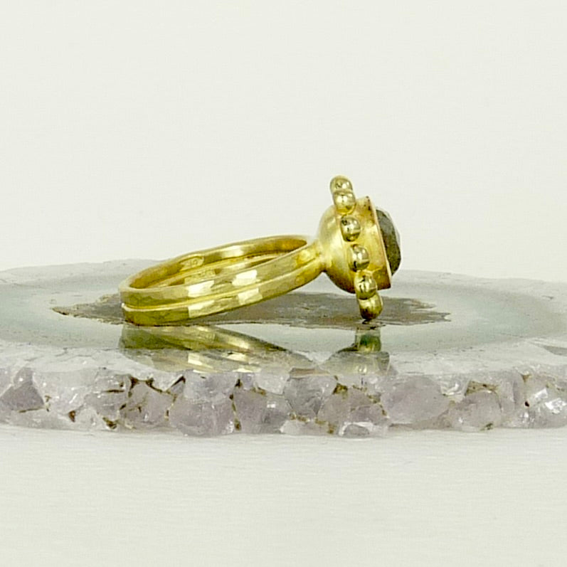 Grey Yellow Diamond Courtesan ring