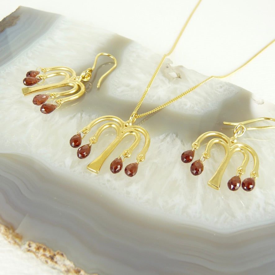 Willow Tree Gemstone Drops Earrings