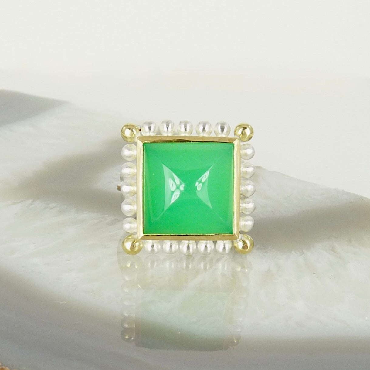 Chrysoprase Courtesan Ring