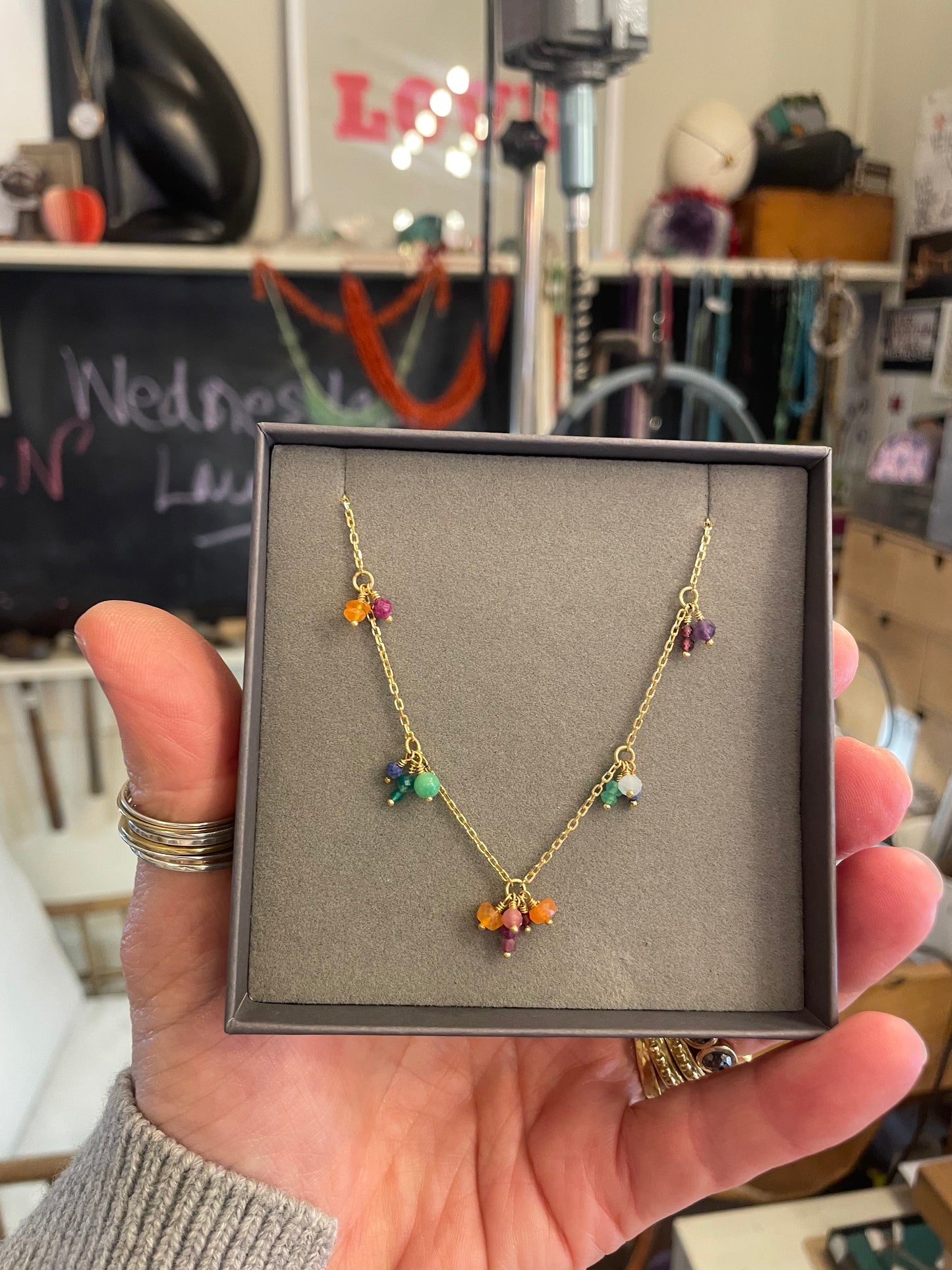Rainbow Gemstone Necklace
