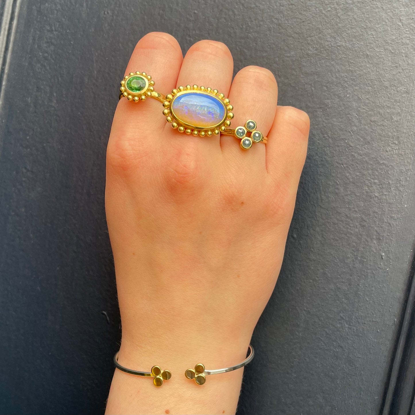 Opal 18ct gold handmade ring