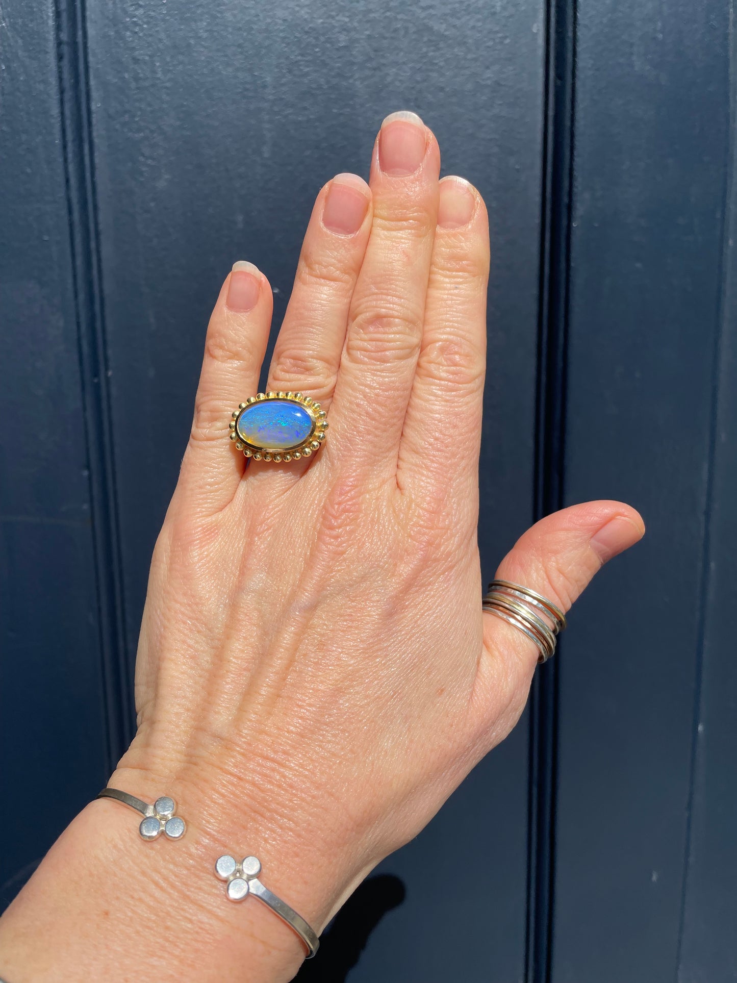 Opal 18ct gold handmade ring