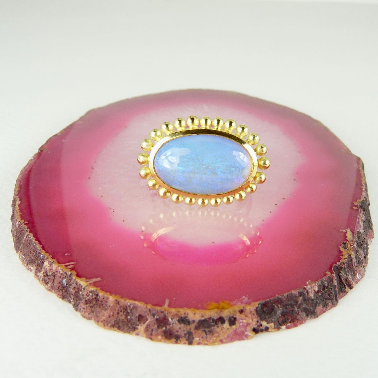 Opal 18ct gold handmade ring