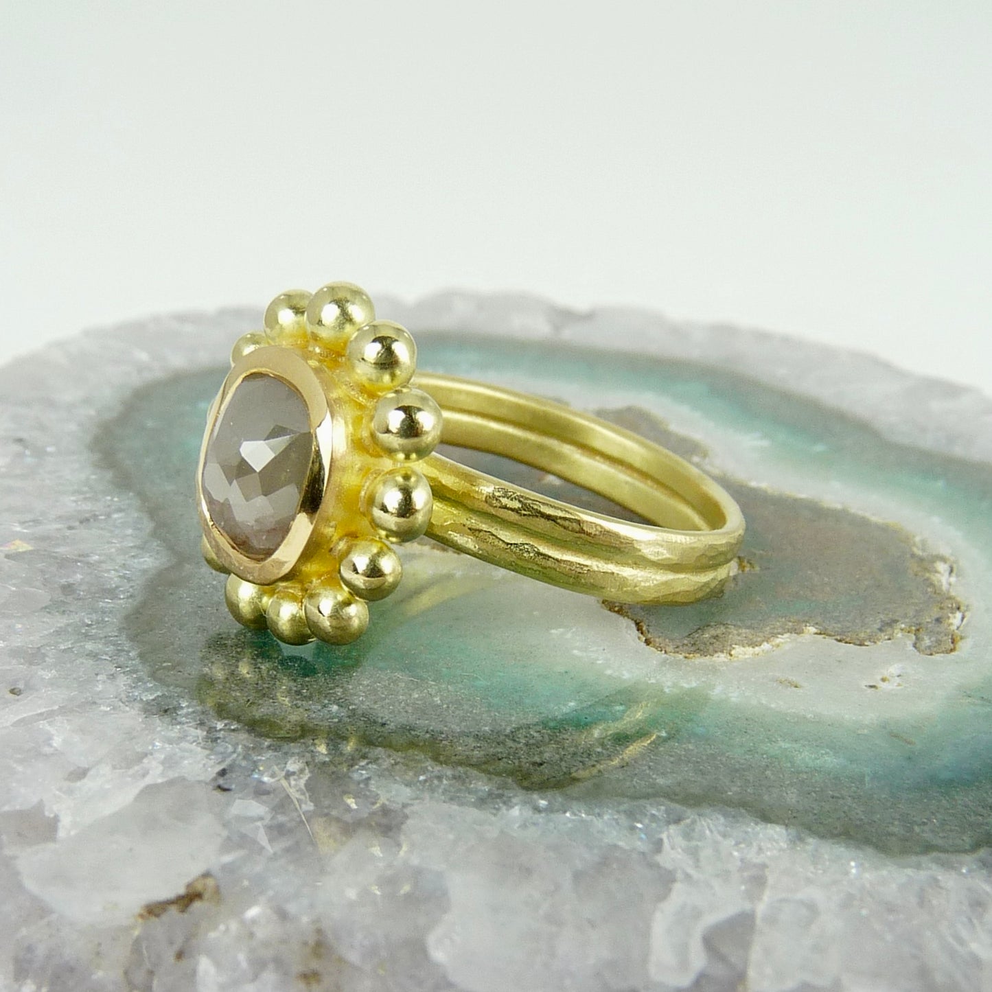 grey diamond 18ct 22ct gold ring