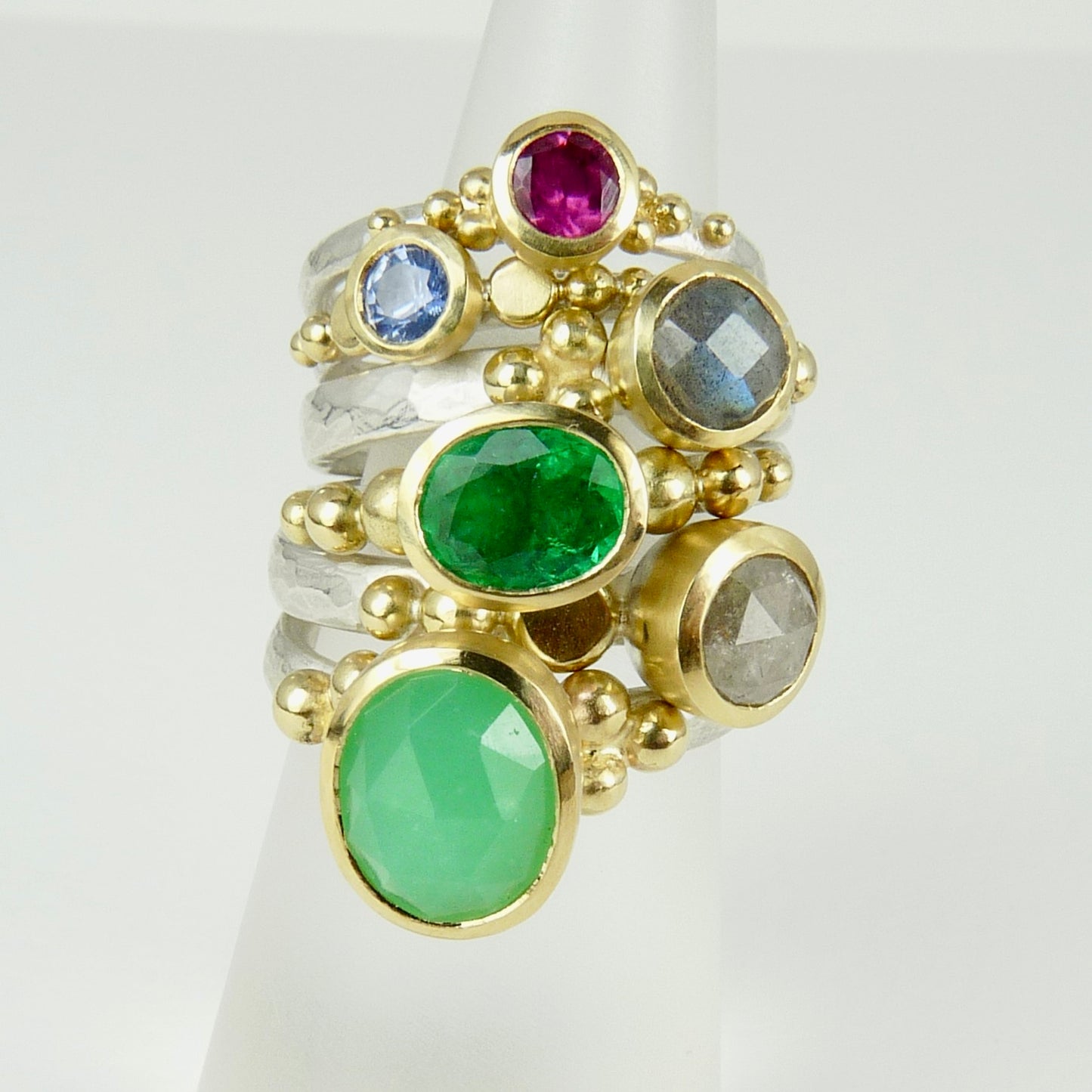 Chrysoprase Granulation Ring