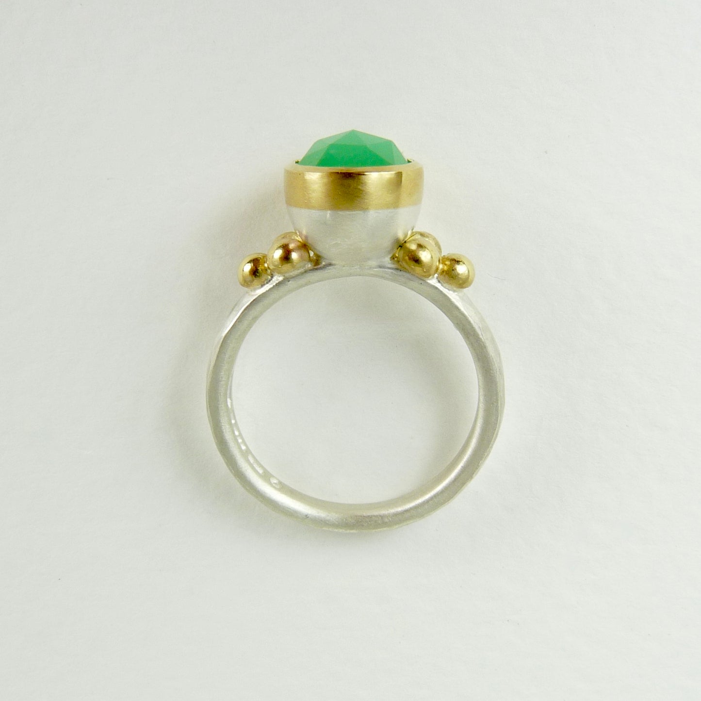 Chrysoprase Granulation Ring