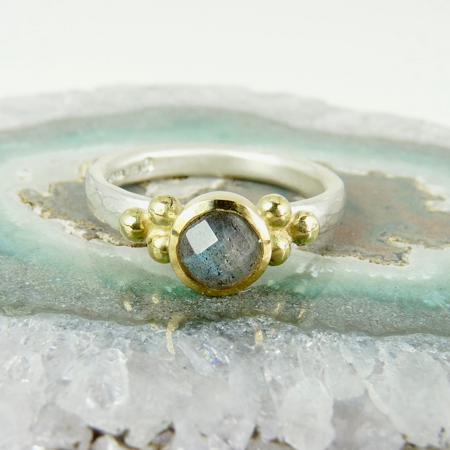 Labradorite Granulation Ring