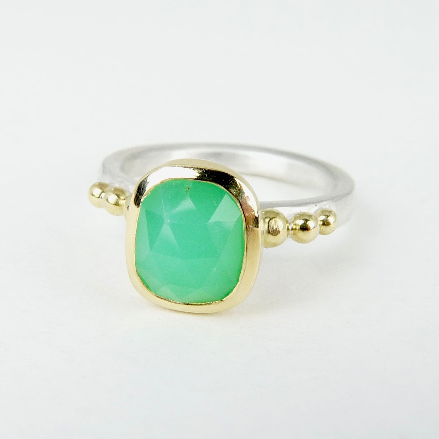 Chrysoprase Granulation Ring