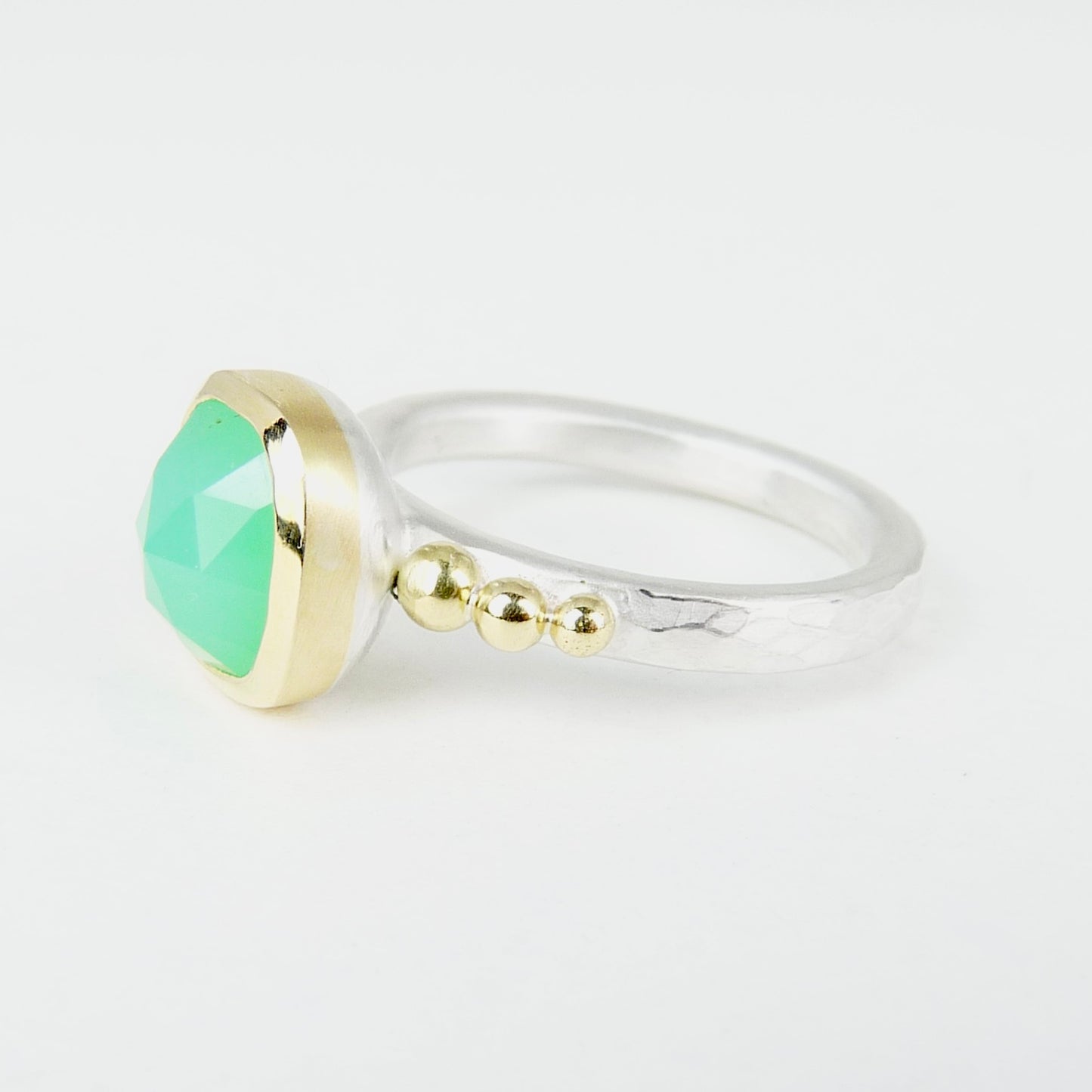 Chrysoprase Granulation Ring
