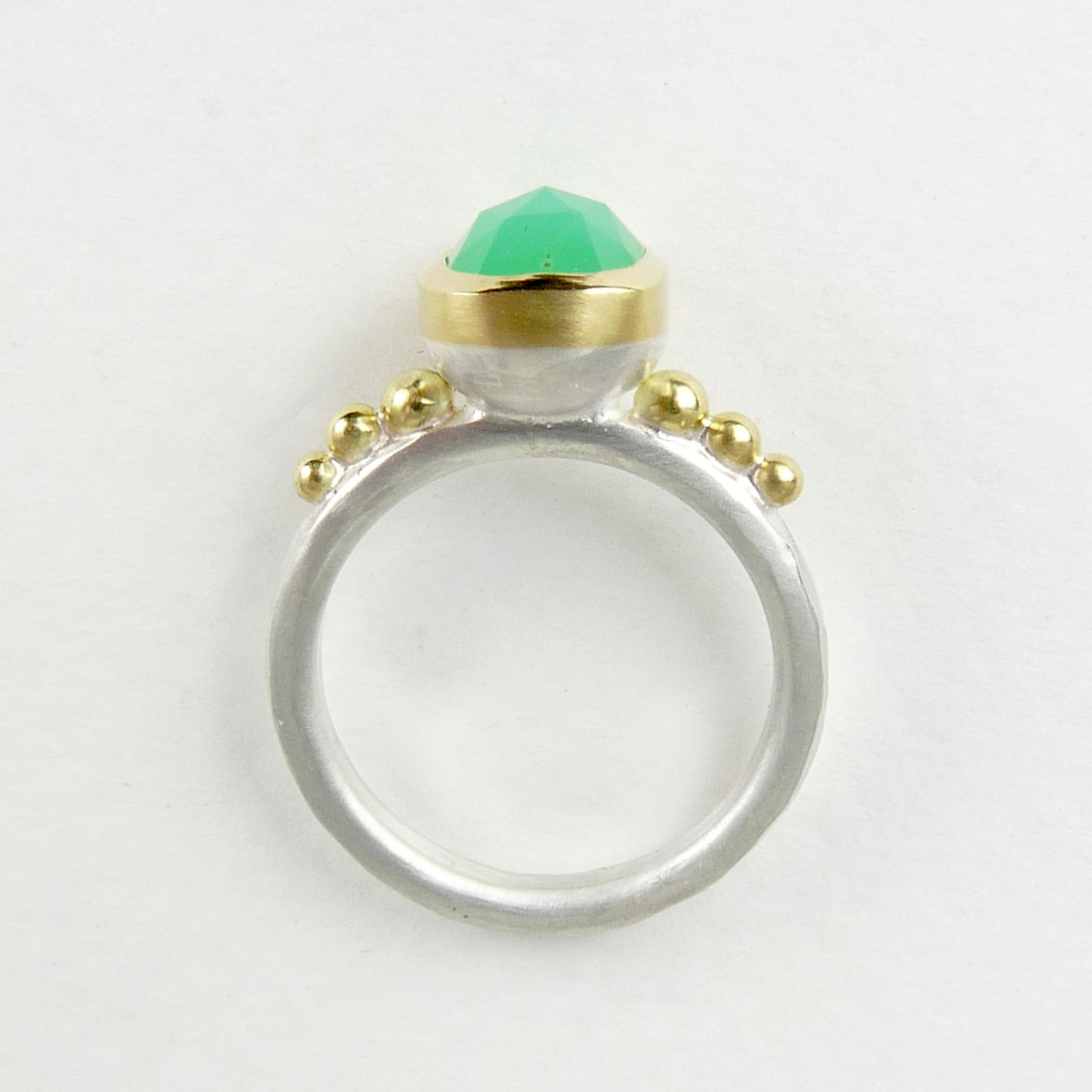 Chrysoprase Granulation Ring