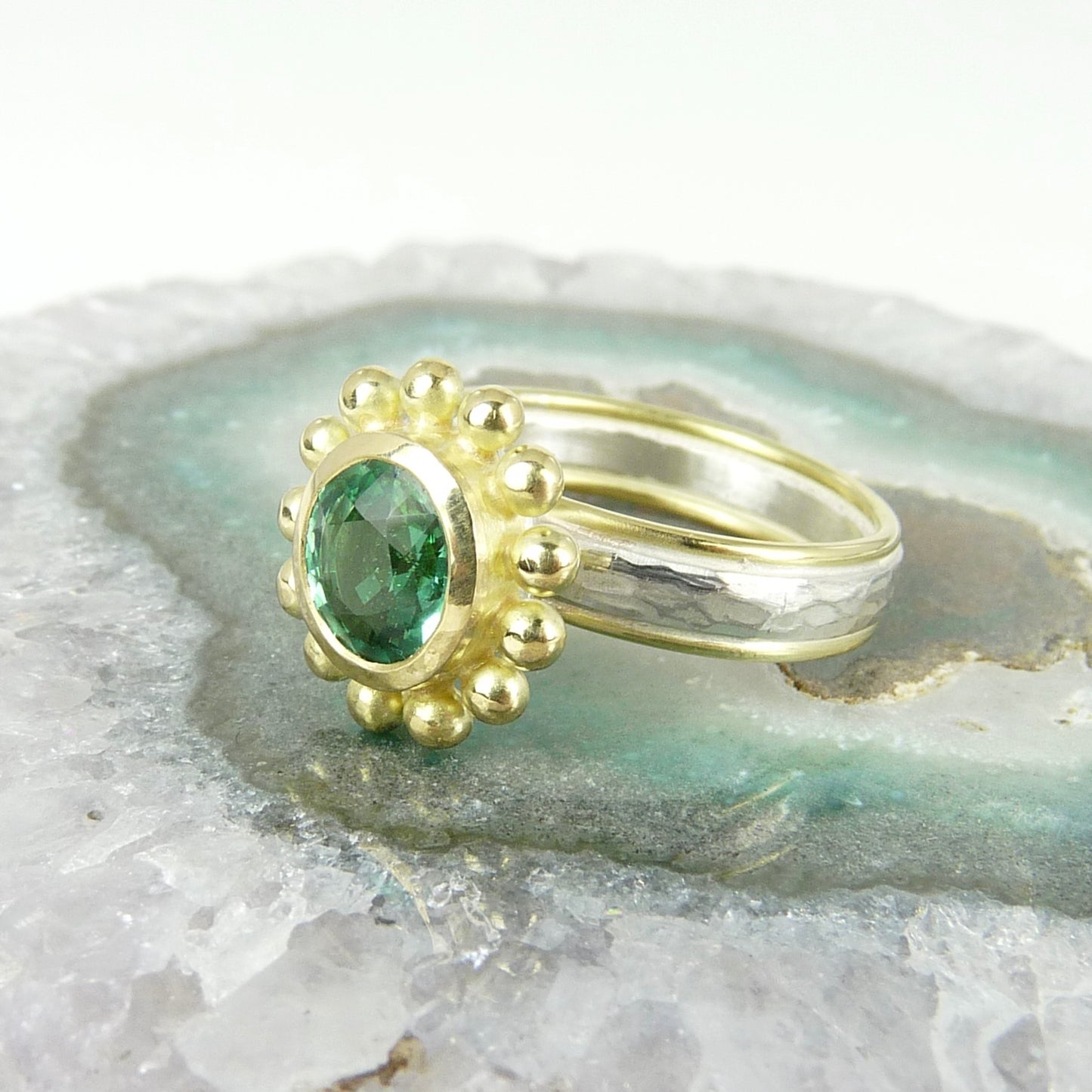 Green tourmaline Courtesan Ring