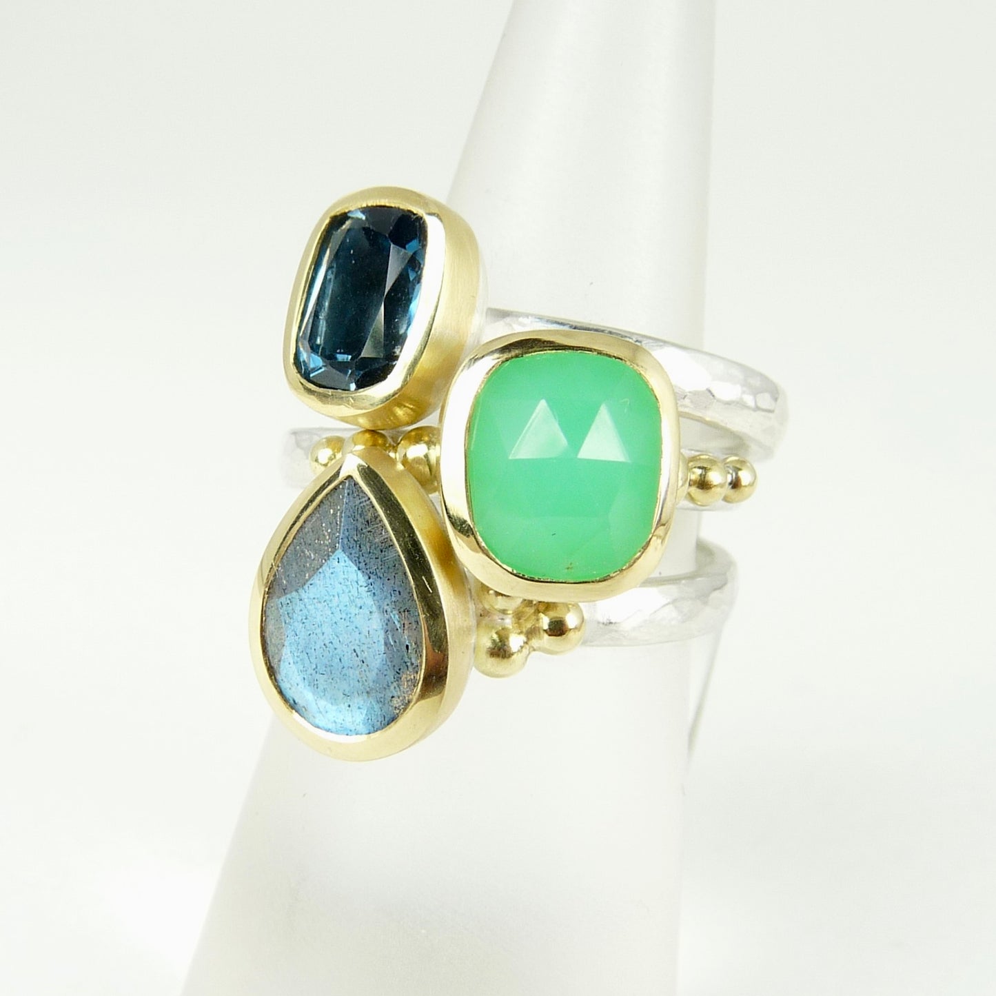 Chrysoprase Granulation Ring