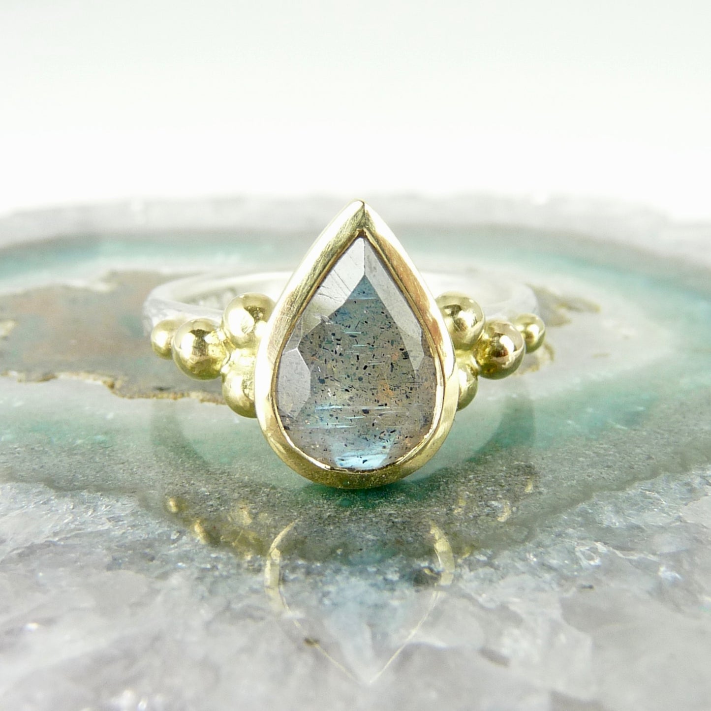 Labradorite Granulation Ring