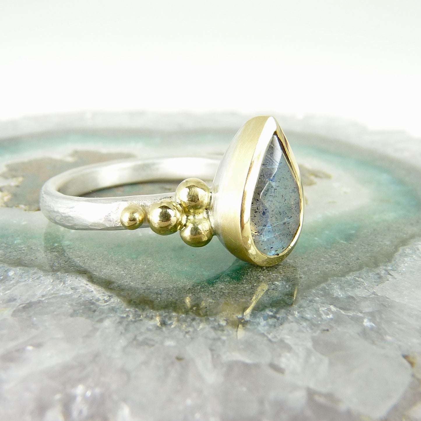 Labradorite Granulation Ring