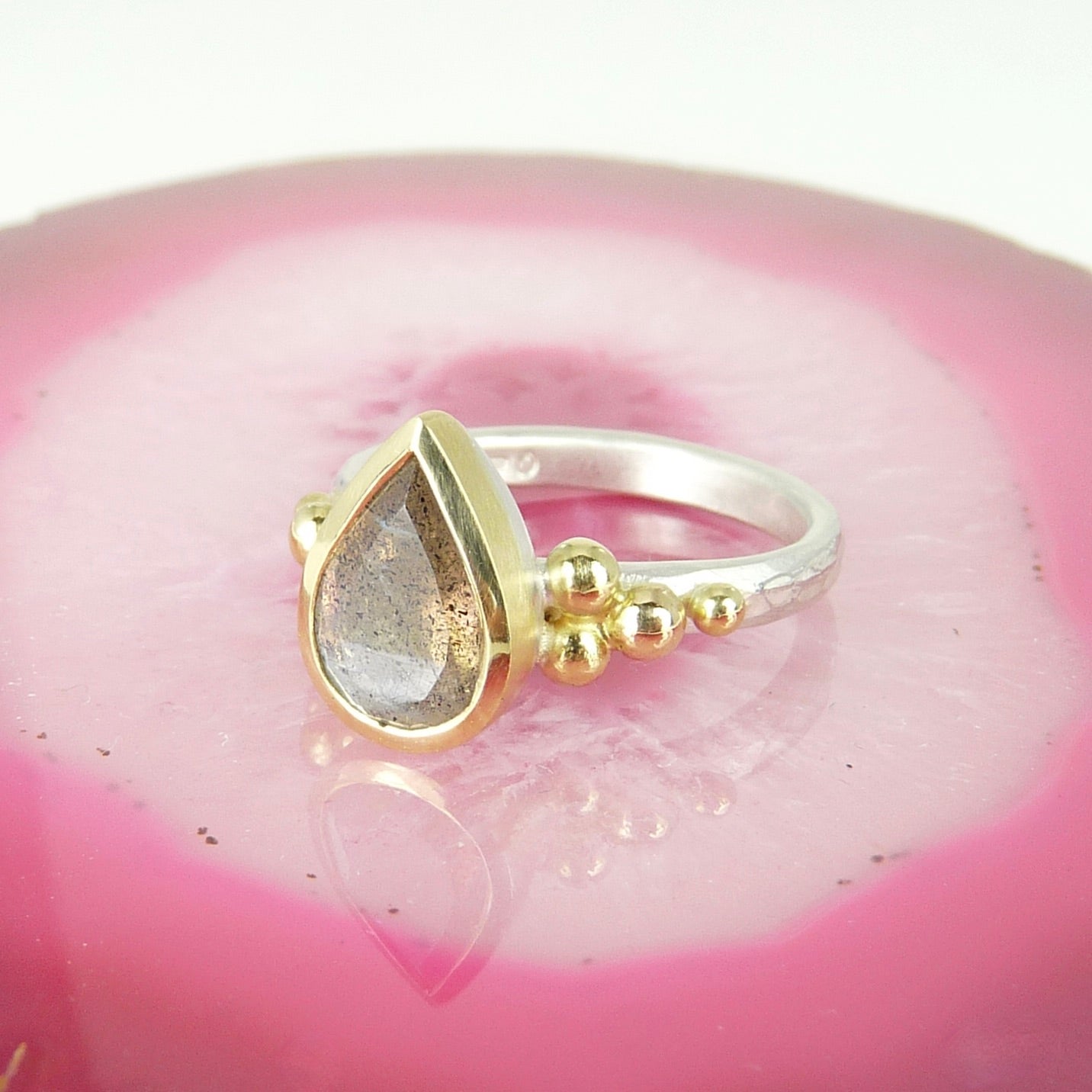 Labradorite Granulation Ring