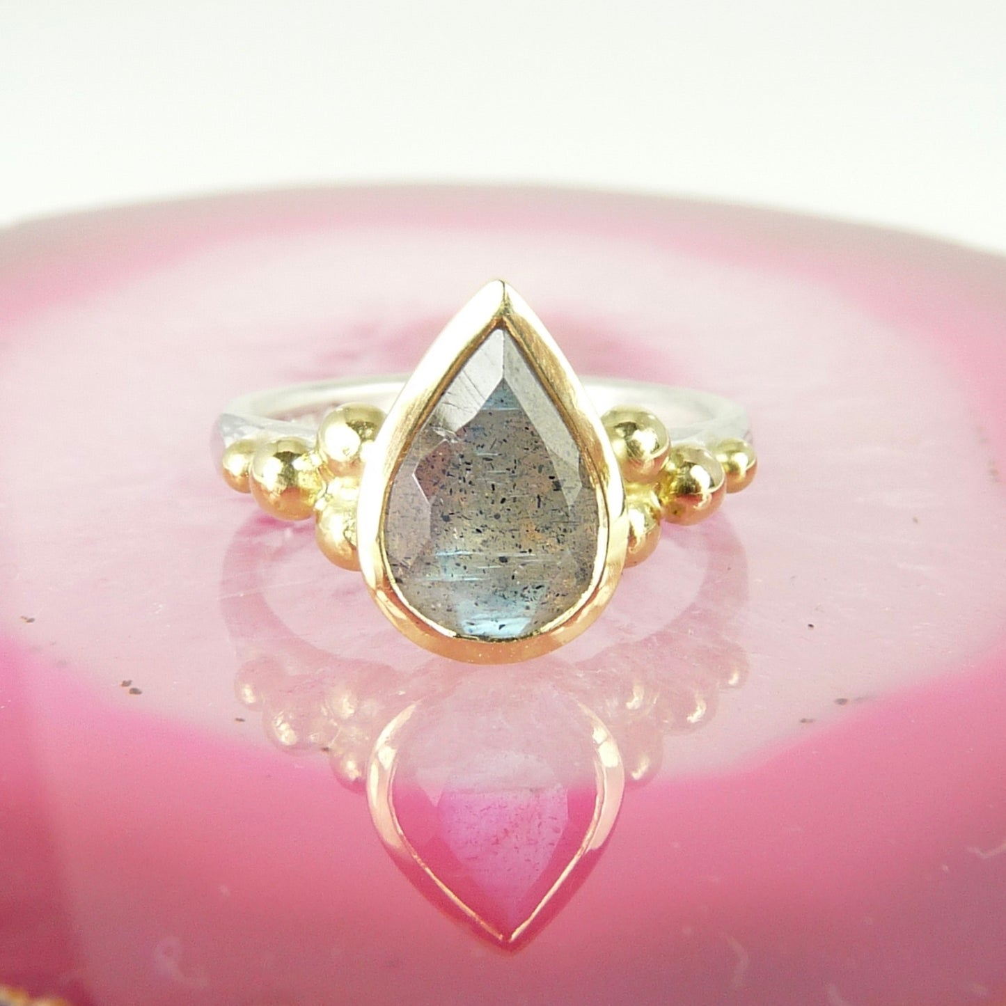 Labradorite Granulation Ring
