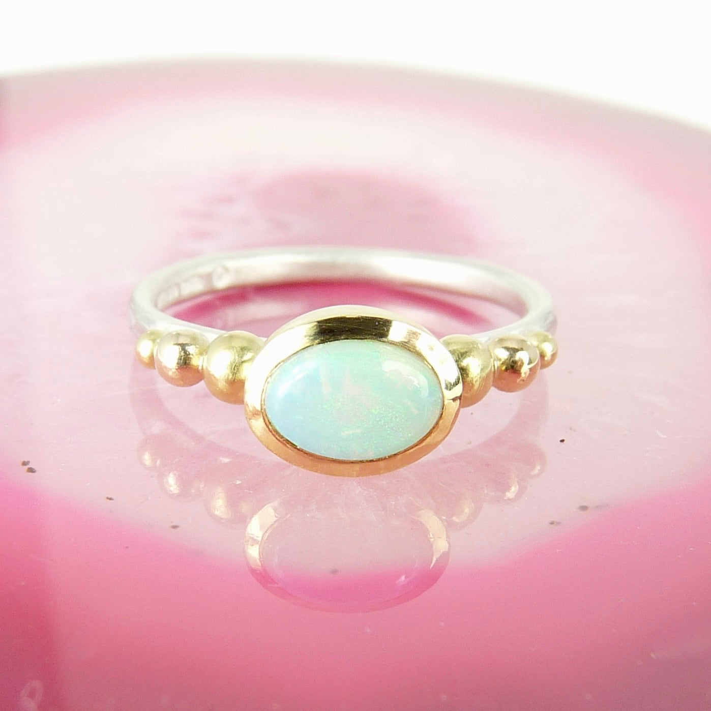 Oval Opal Granulation Ring