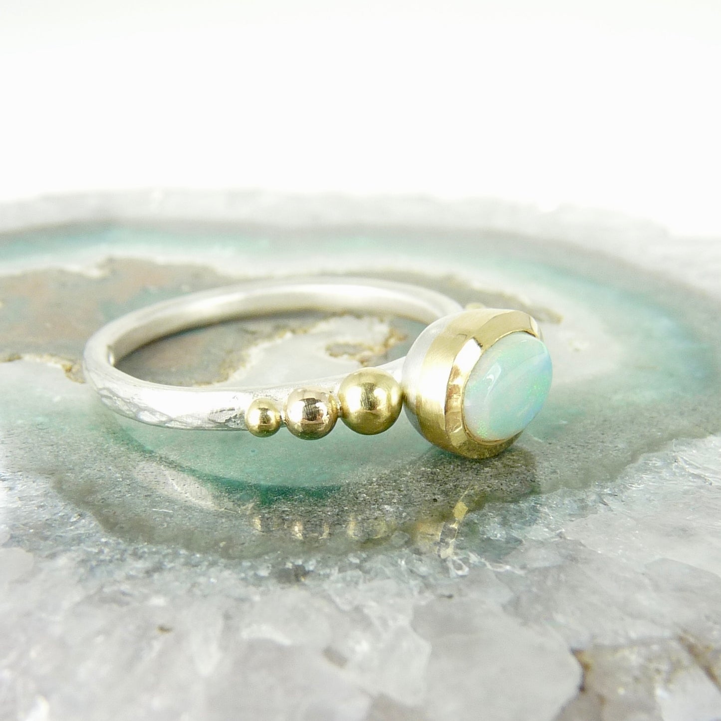 Oval Opal Granulation Ring