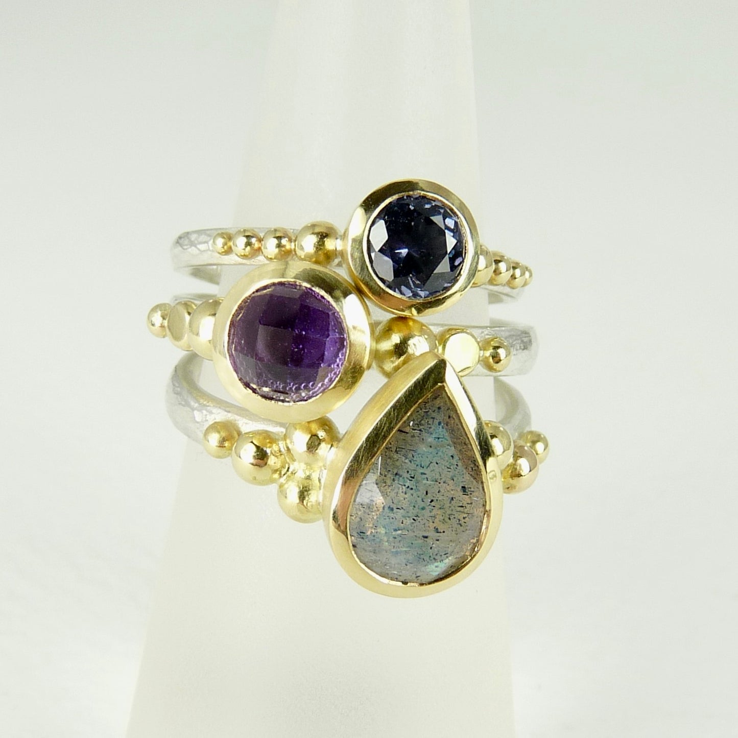 Labradorite Granulation Ring