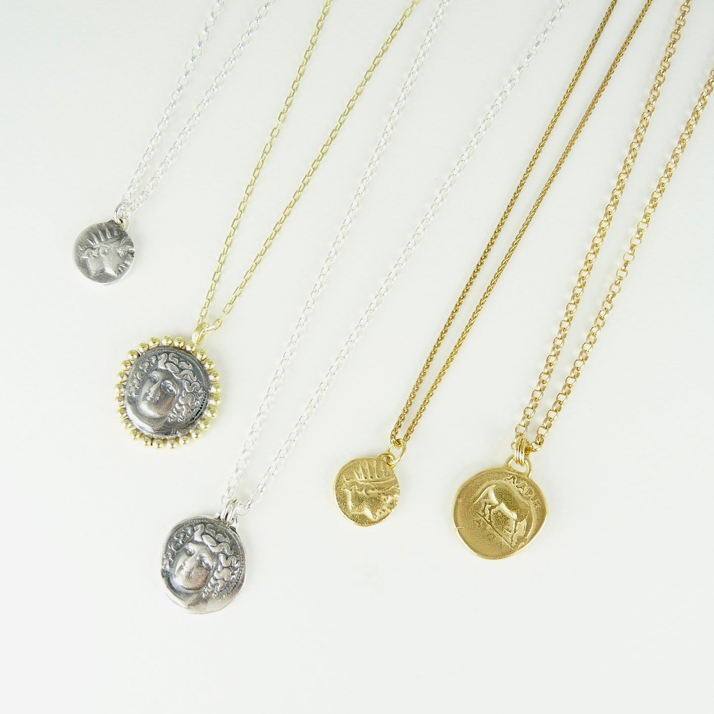 Larissa, Water Nymph Necklace Adorned with 18ct Gold Granules, Ancient Greek Coin
