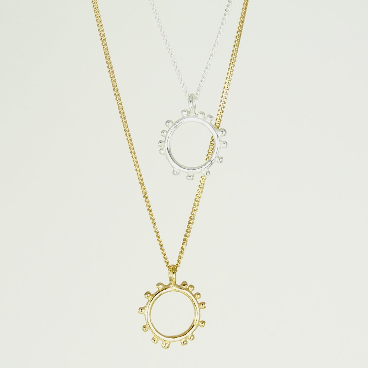 Circle Granulation Necklaces