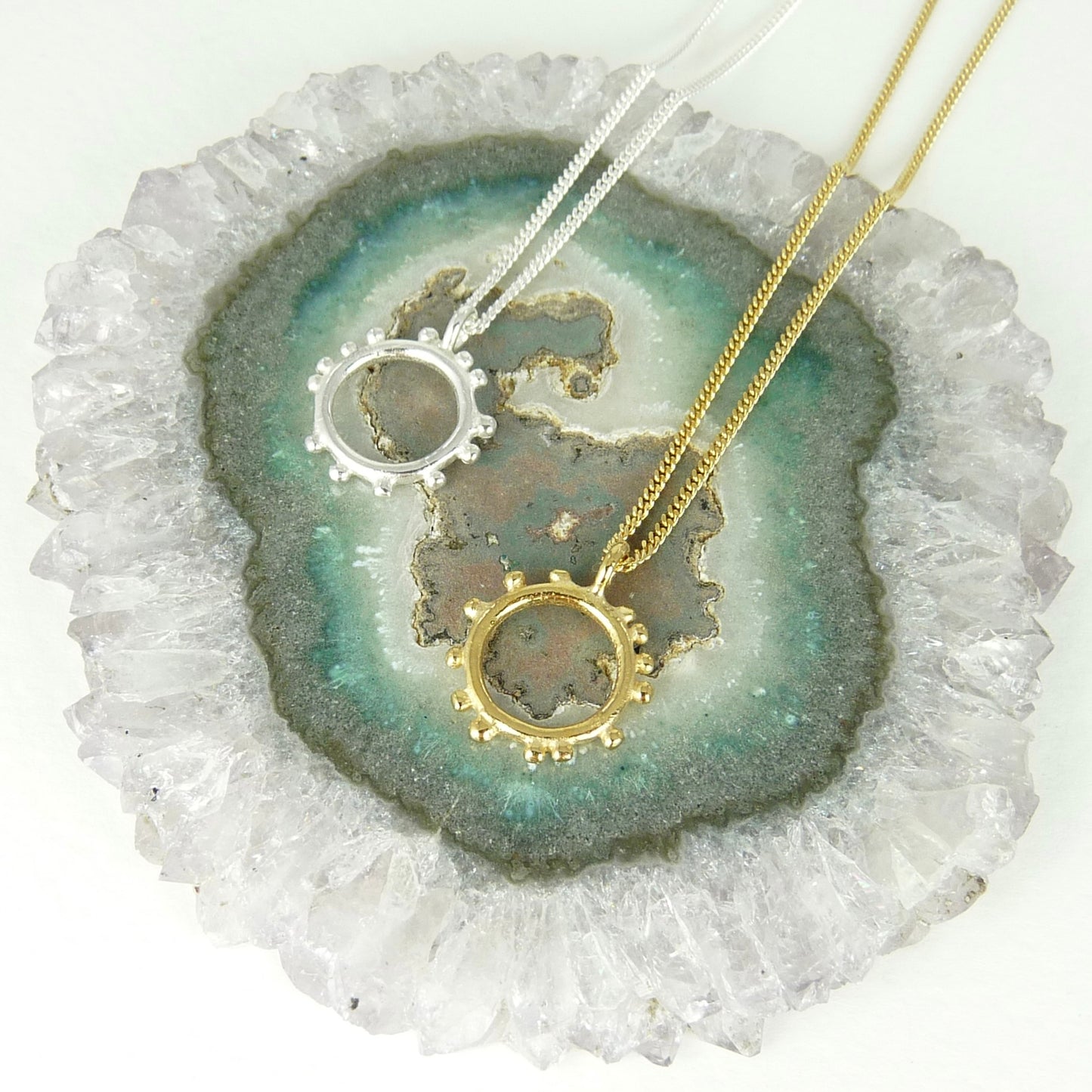 Circle Granulation Necklaces