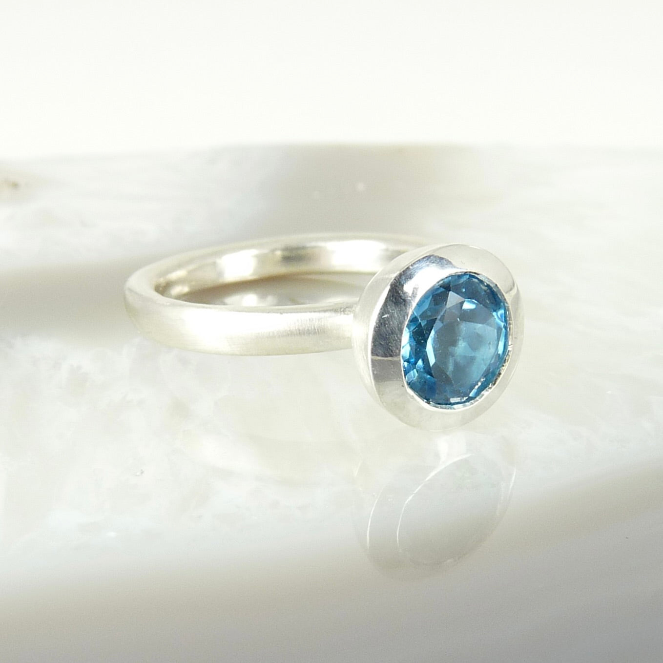 Silver Round Cup Ring