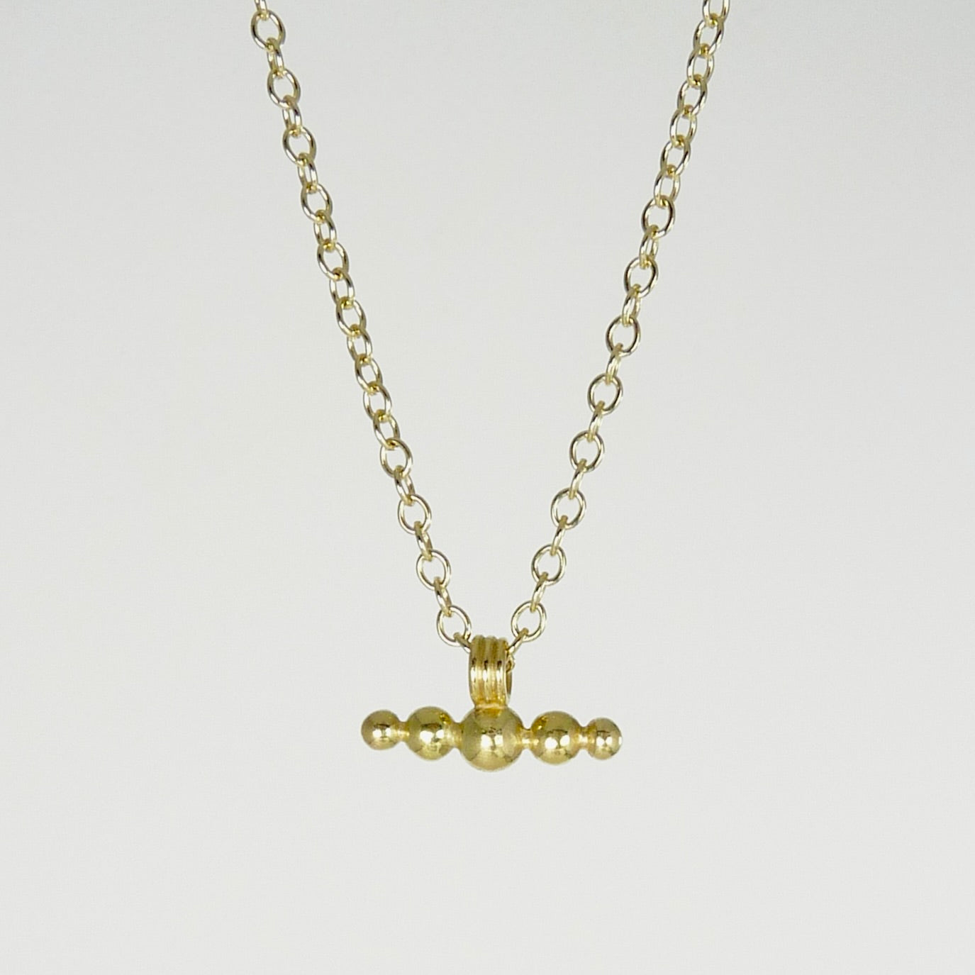 Solid Gold Ball Bar Necklace