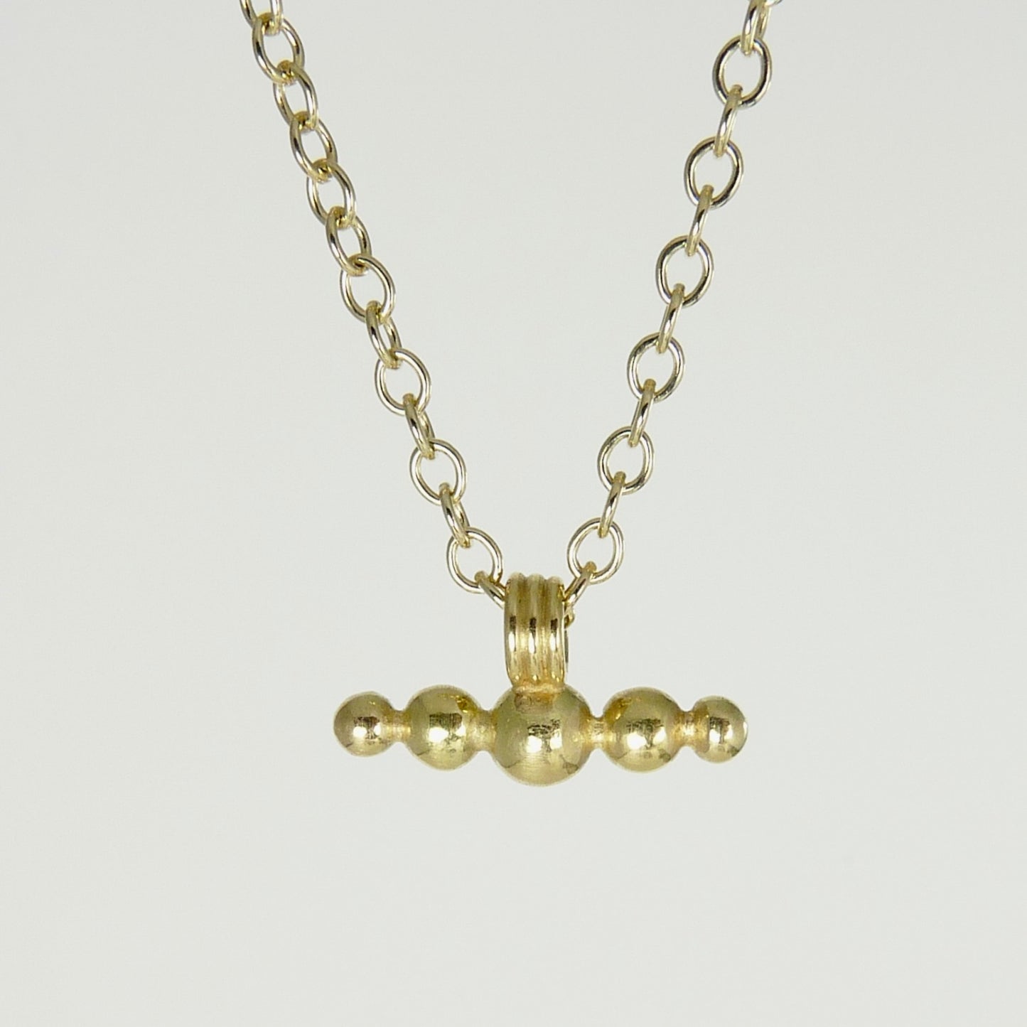 Solid Gold Ball Bar Necklace
