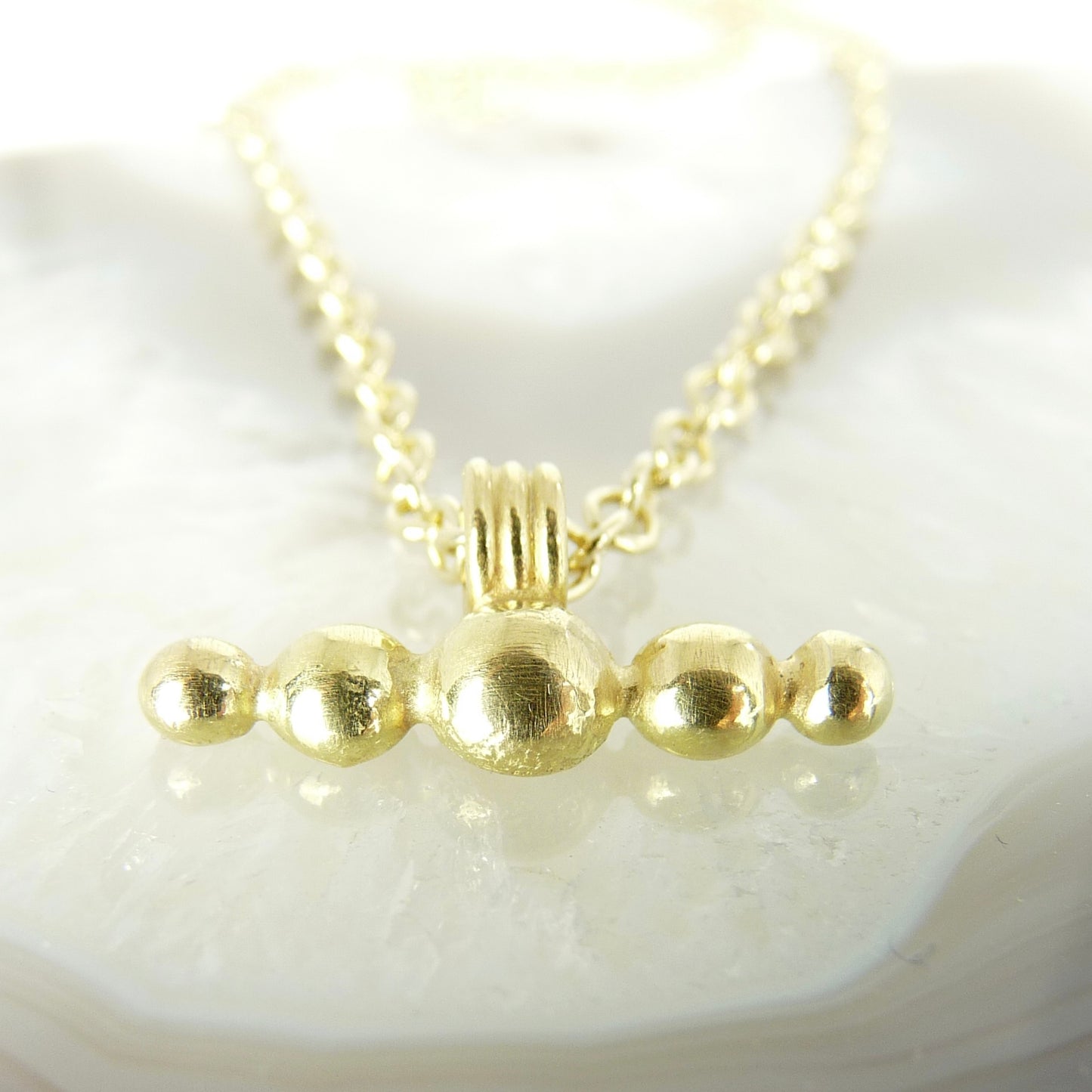Solid Gold Ball Bar Necklace