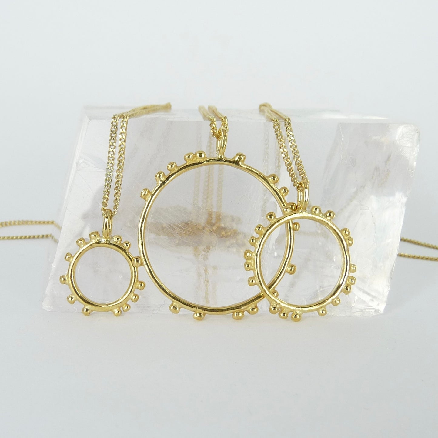 Circle Granulation Necklaces