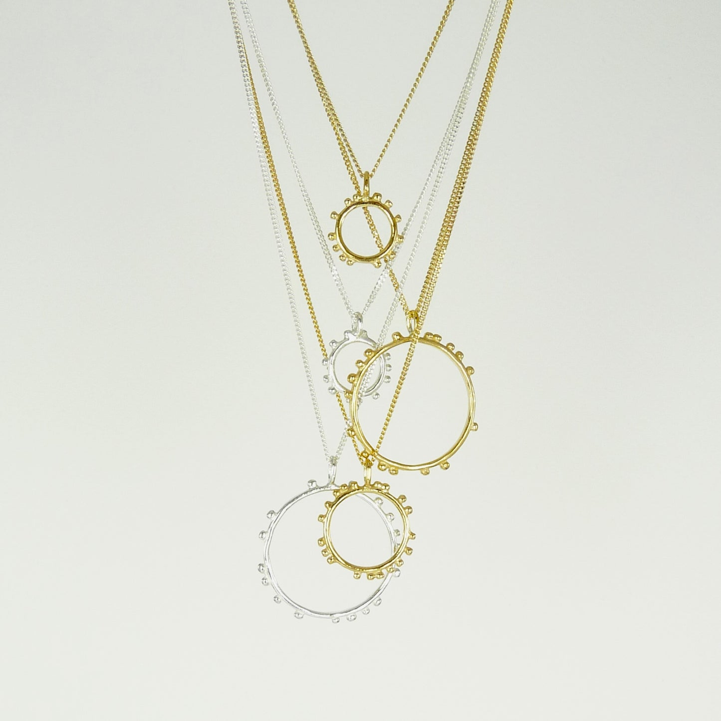 Circle Granulation Necklaces