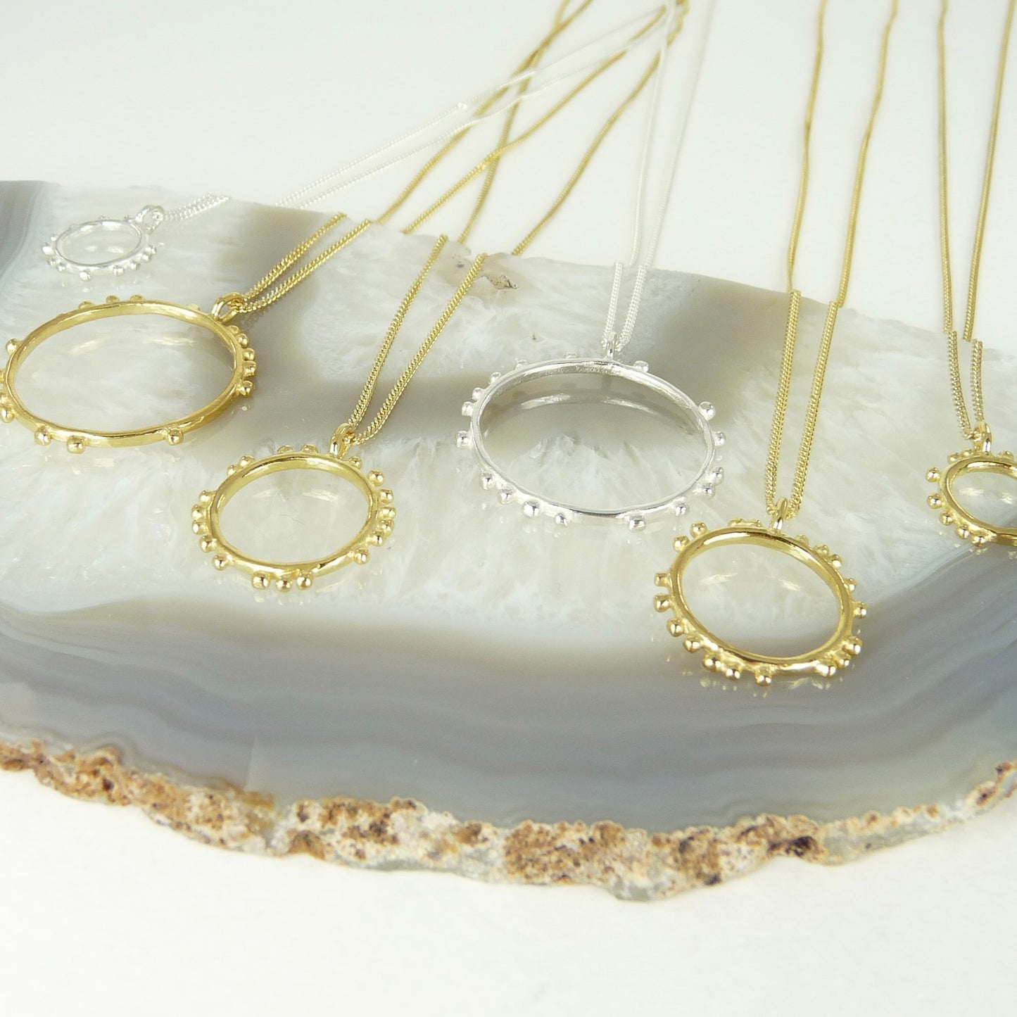 Circle Granulation Necklaces