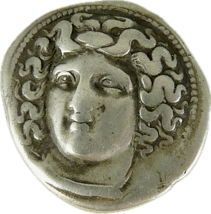 Larissa, Water Nymph Necklace Adorned with 18ct Gold Granules, Ancient Greek Coin