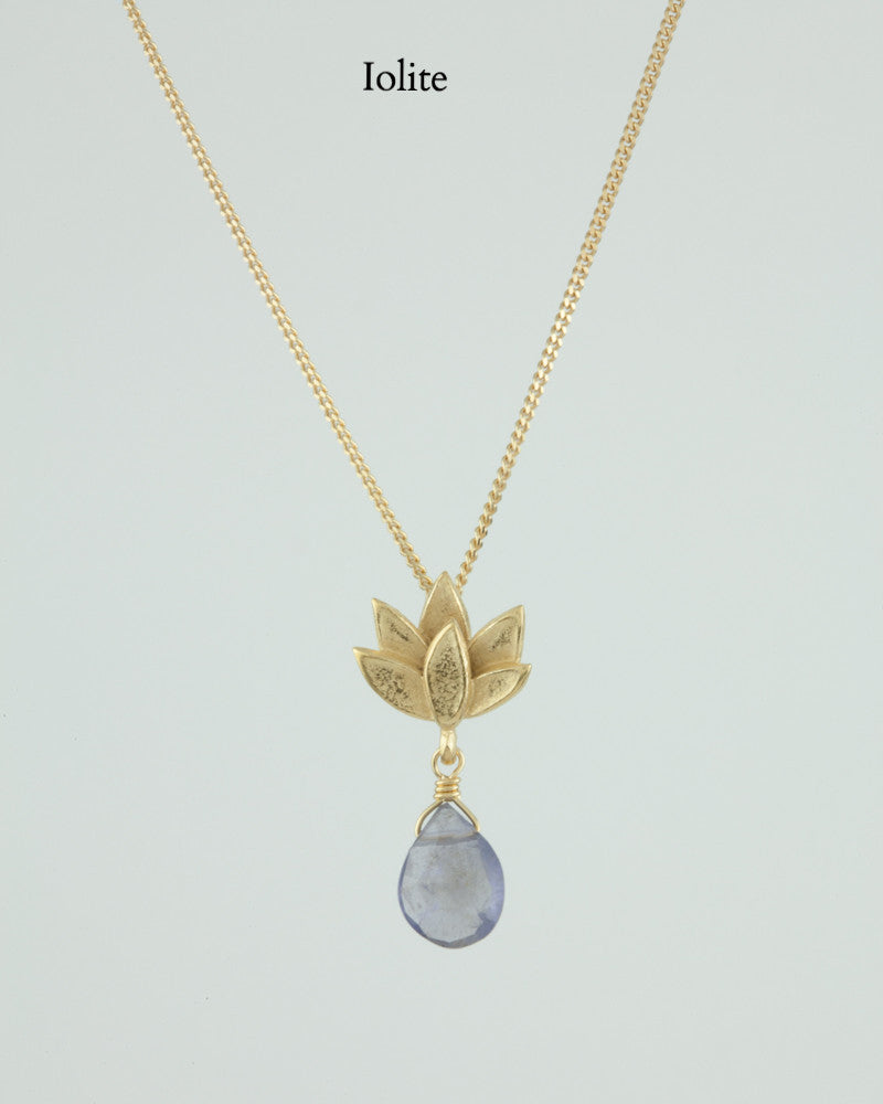 Deepa Flower Necklace with Gemstone