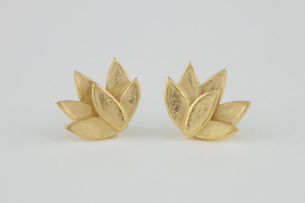 Deepa Flower Studs 18ct gold plate