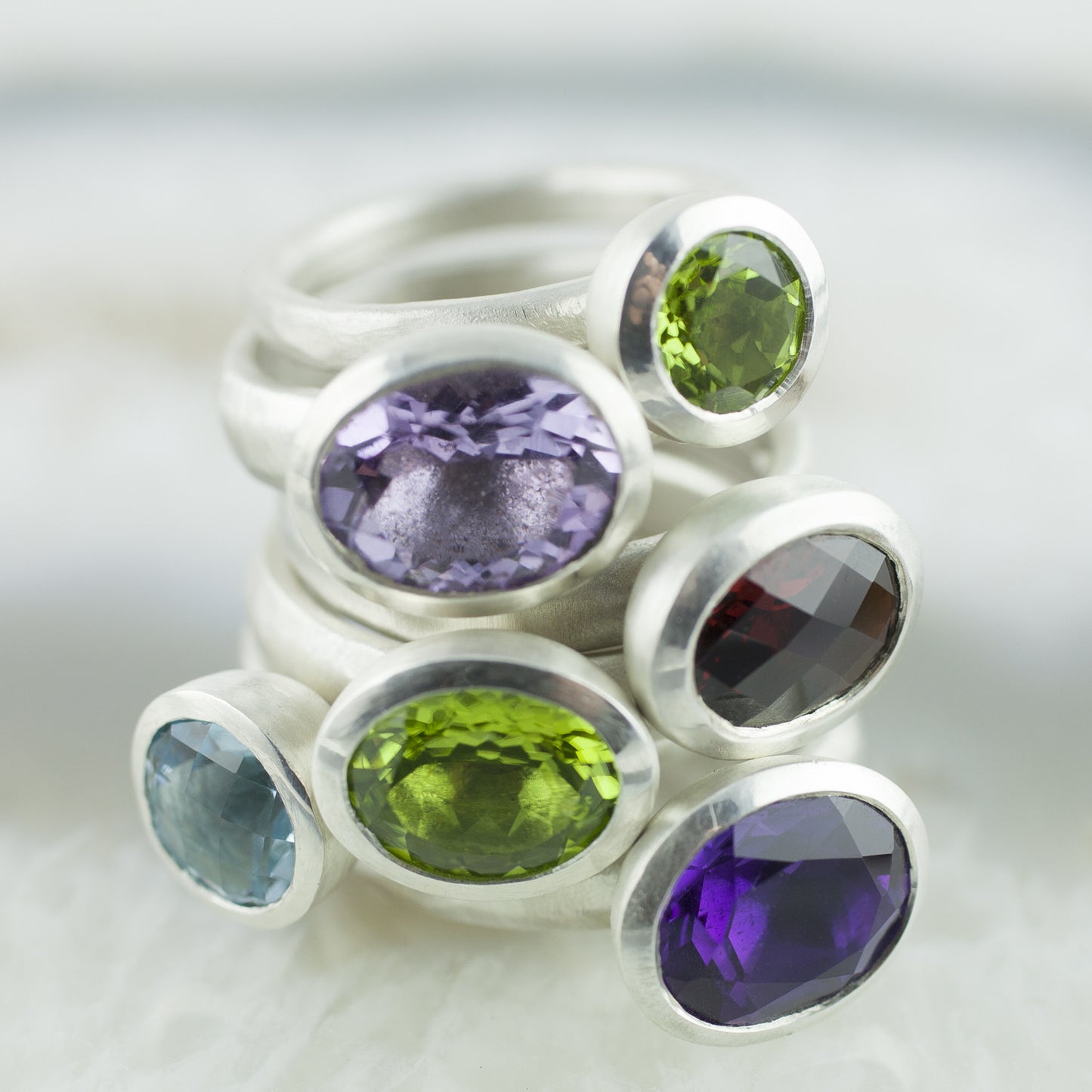 Oval Lavender Amethyst Stone Set Ring