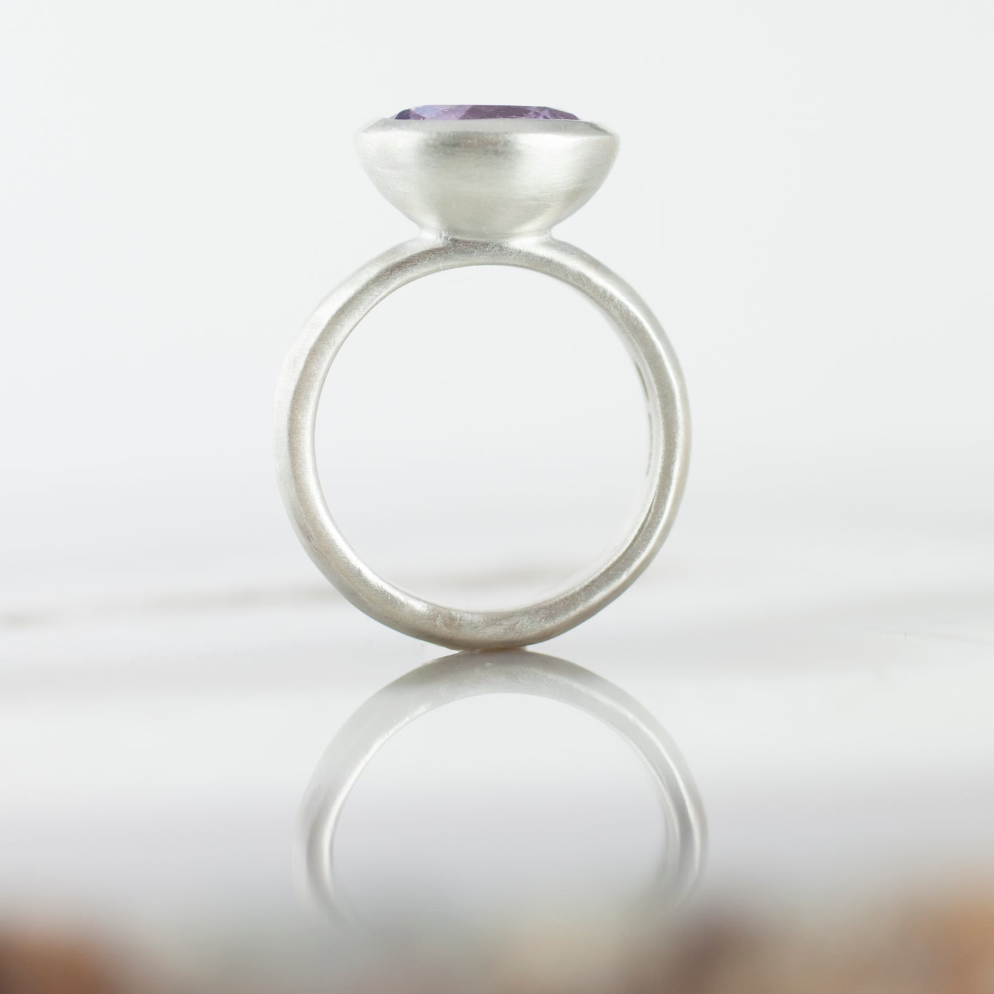 Oval Lavender Amethyst Stone Set Ring