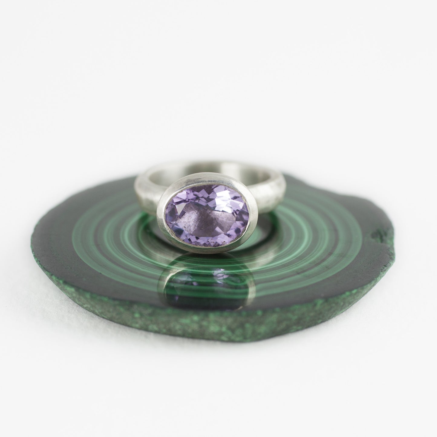 Oval Lavender Amethyst Stone Set Ring