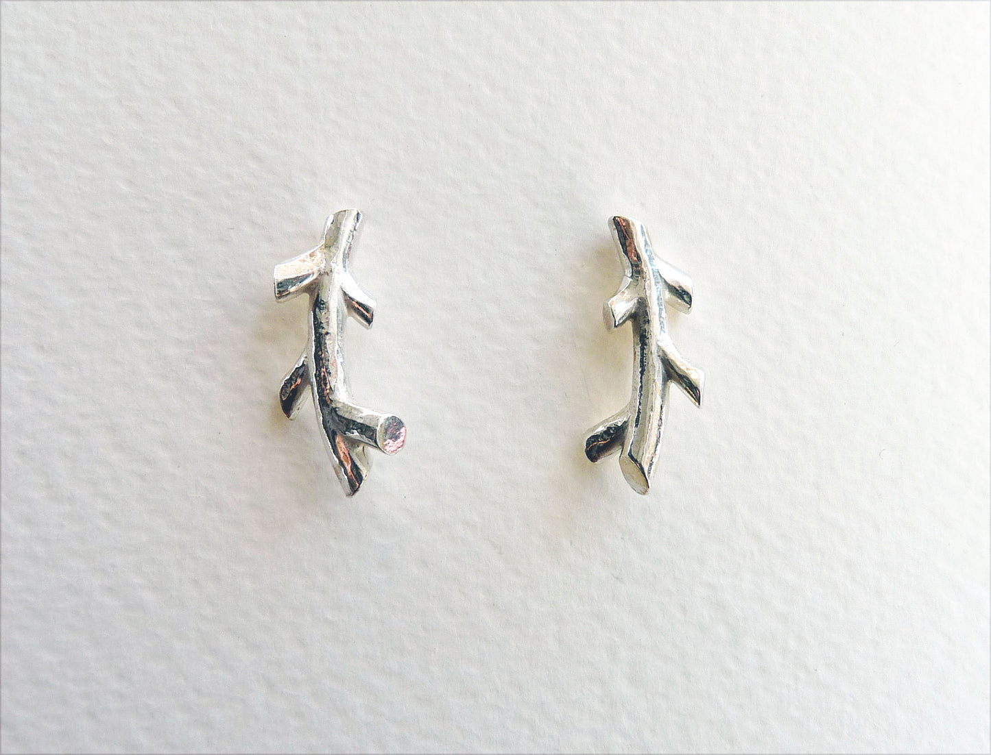 Blossoming, branch, jewellery, jewelry, earrings, studs, sterling, silver, 18ct, gold, nature, natural