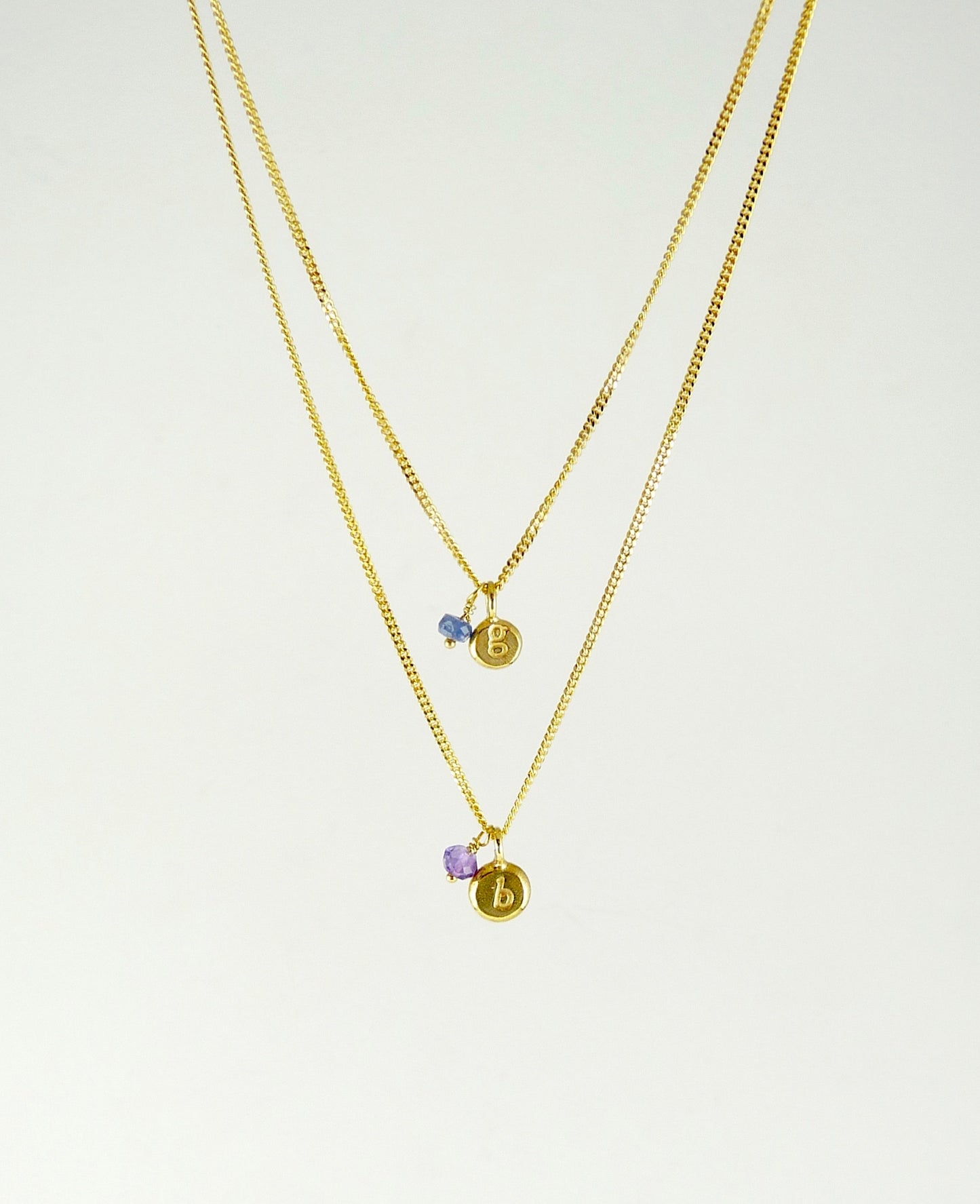Initial & Birthstone Delicate Necklace